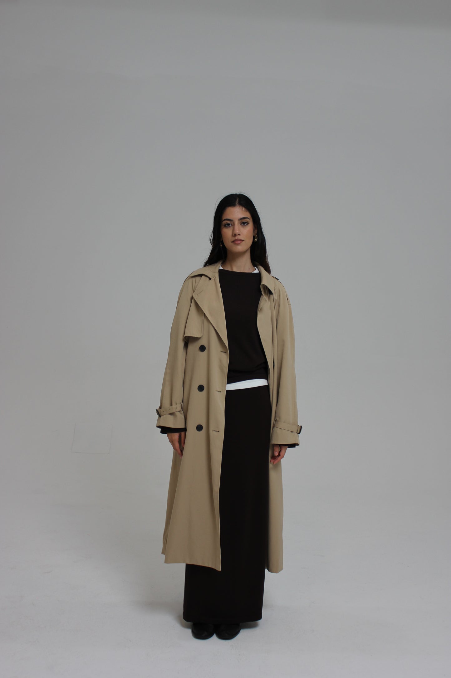 Deep Brown Merino Wool Knit Skirt